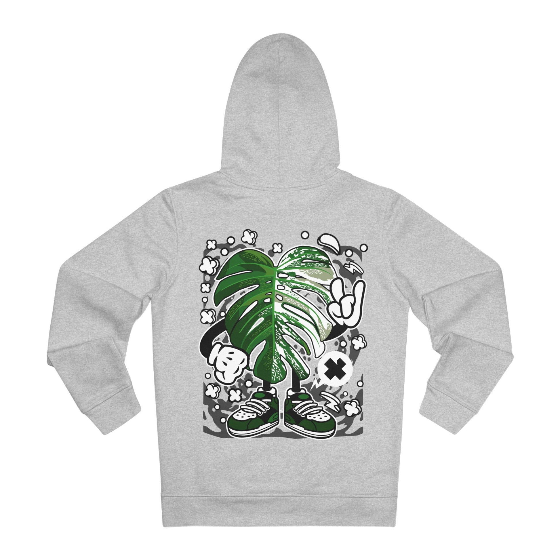 Printify Hoodie Heather Grey / S Monstera Varigated - Cartoon Plants - Hoodie - Back Design