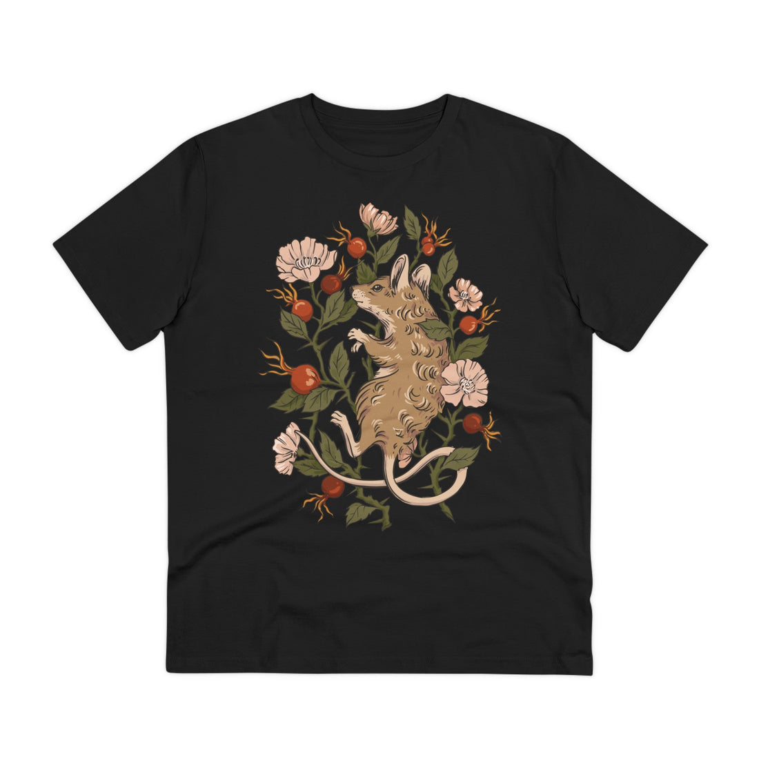 Printify T-Shirt Black / 2XS Mouse - Animals in Nature - Front Design