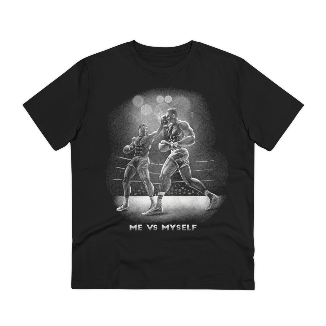 Printify T-Shirt Black / 2XS Muhammad Ali Monochrome Me vs Myself Boxing - Streetwear - Reality Check - Front Design