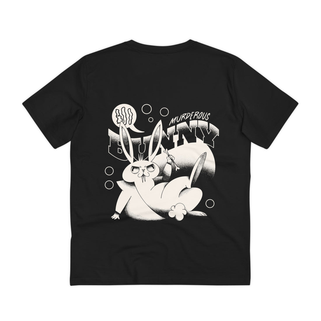 Printify T-Shirt Black / 2XS Murderous Bunny - Evil Characters - Back Design