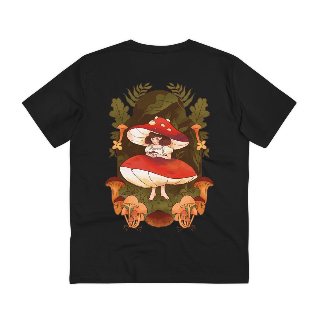 Printify T-Shirt Black / 2XS Mushroom Girl - Fairy Tail World - Back Design
