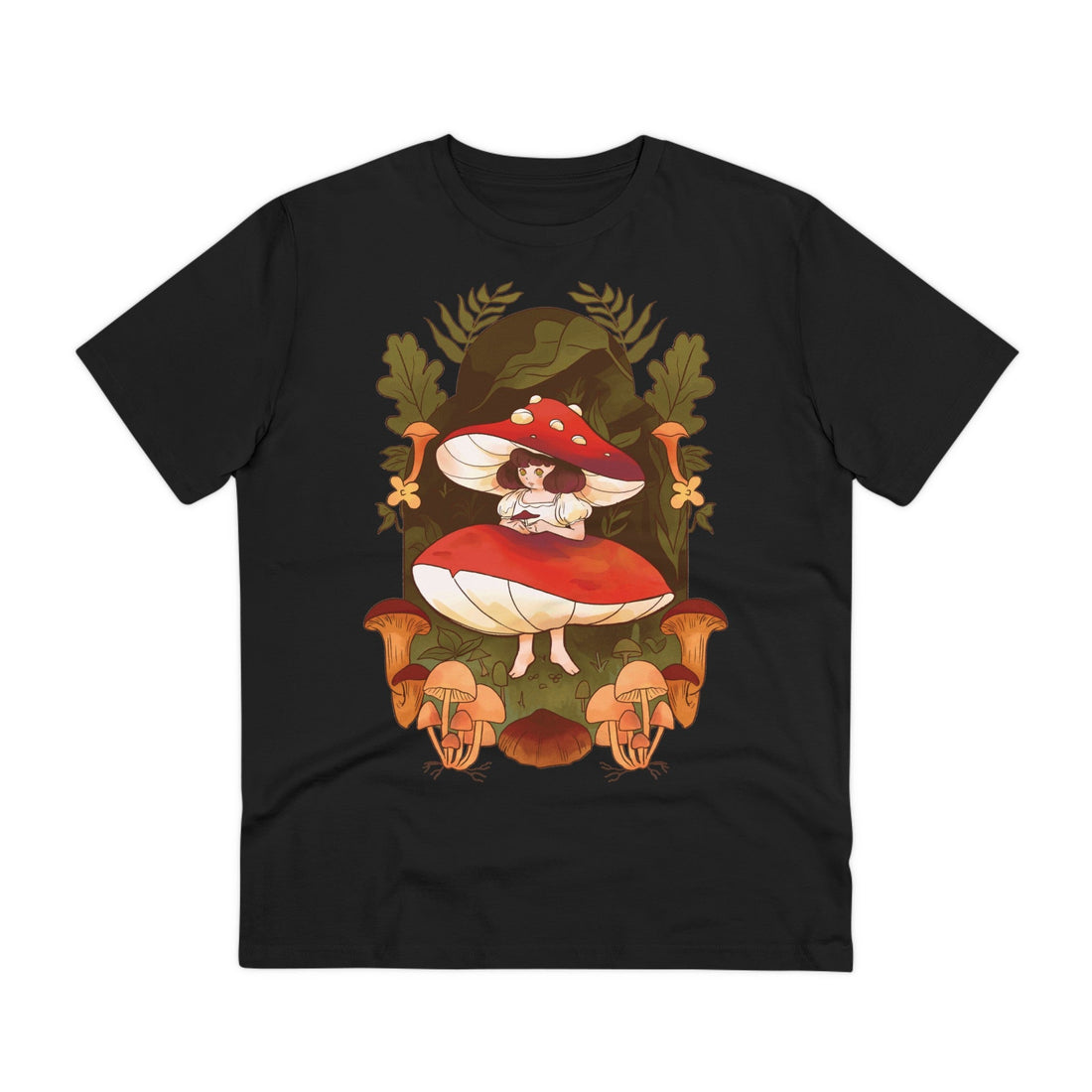 Printify T-Shirt Black / 2XS Mushroom Girl - Fairy Tail World - Front Design