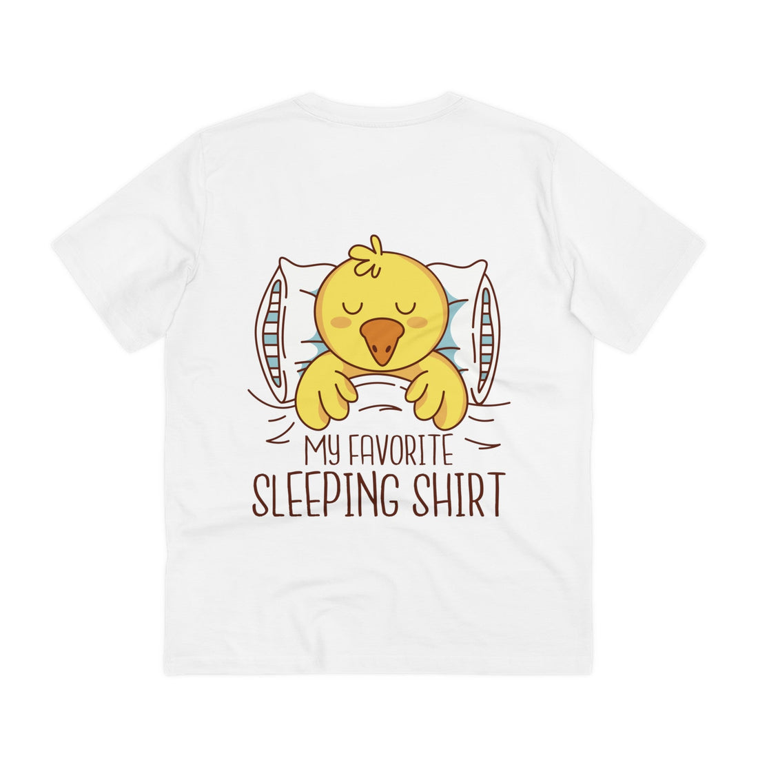 Printify T-Shirt White / 2XS My favorite sleeping Shirt - Rubber Duck - Back Design