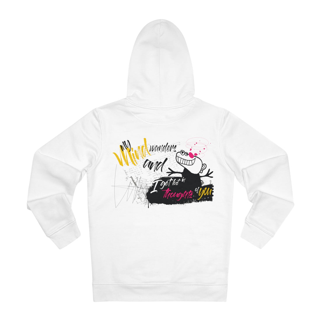 Printify Hoodie White / S My Mind wanders and I get lost in thoughts of you - Streetwear - Small Masterpieces - Hoodie - Back Design