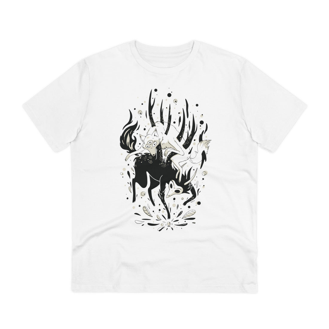 Printify T-Shirt White / 2XS Mystic Wolf Animal Magical - Magical Wolf - Front Design