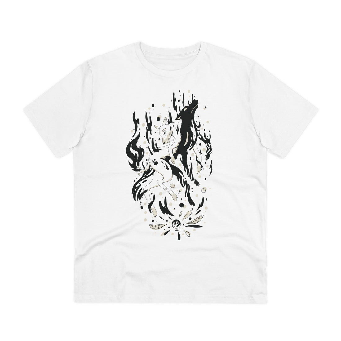 Printify T-Shirt White / 2XS Mystic Wolf Animal Soul - Magical Wolf - Front Design