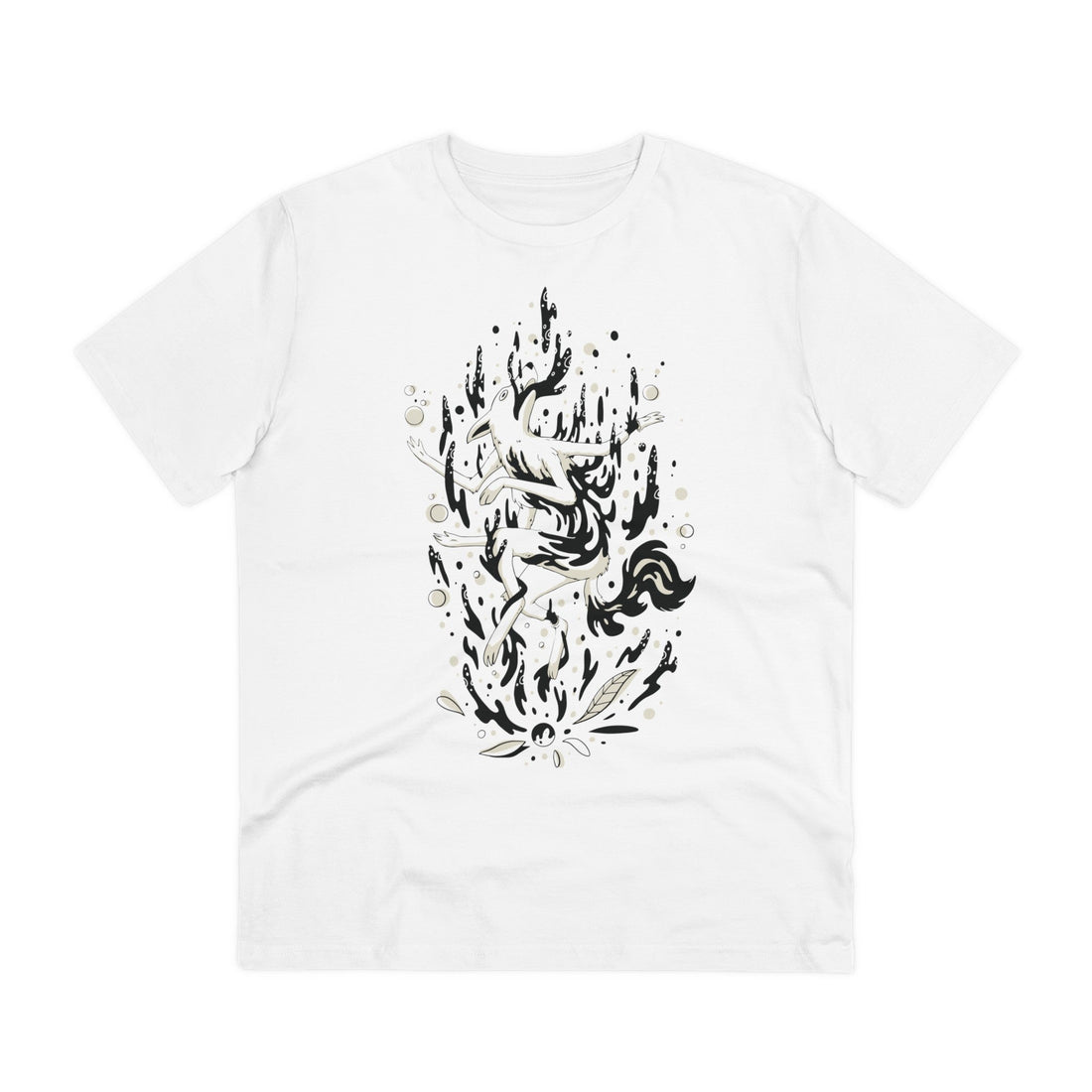 Printify T-Shirt White / 2XS Mystic Wolf Wild Animal - Magical Wolf - Front Design