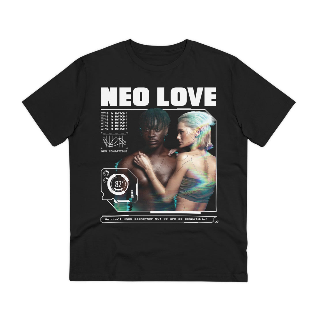 Printify T-Shirt Black / 2XS Neo Love - Cyborg Characters - Front Design