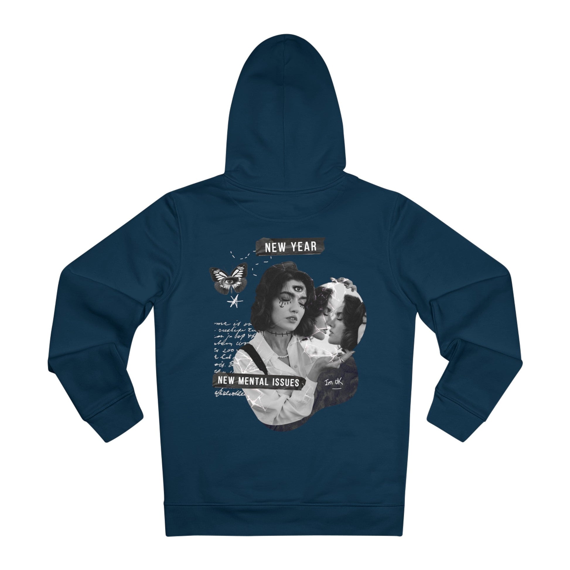 Printify Hoodie French Navy / S New Mental Issues - Streetwear - Reality Check - Hoodie - Back Design