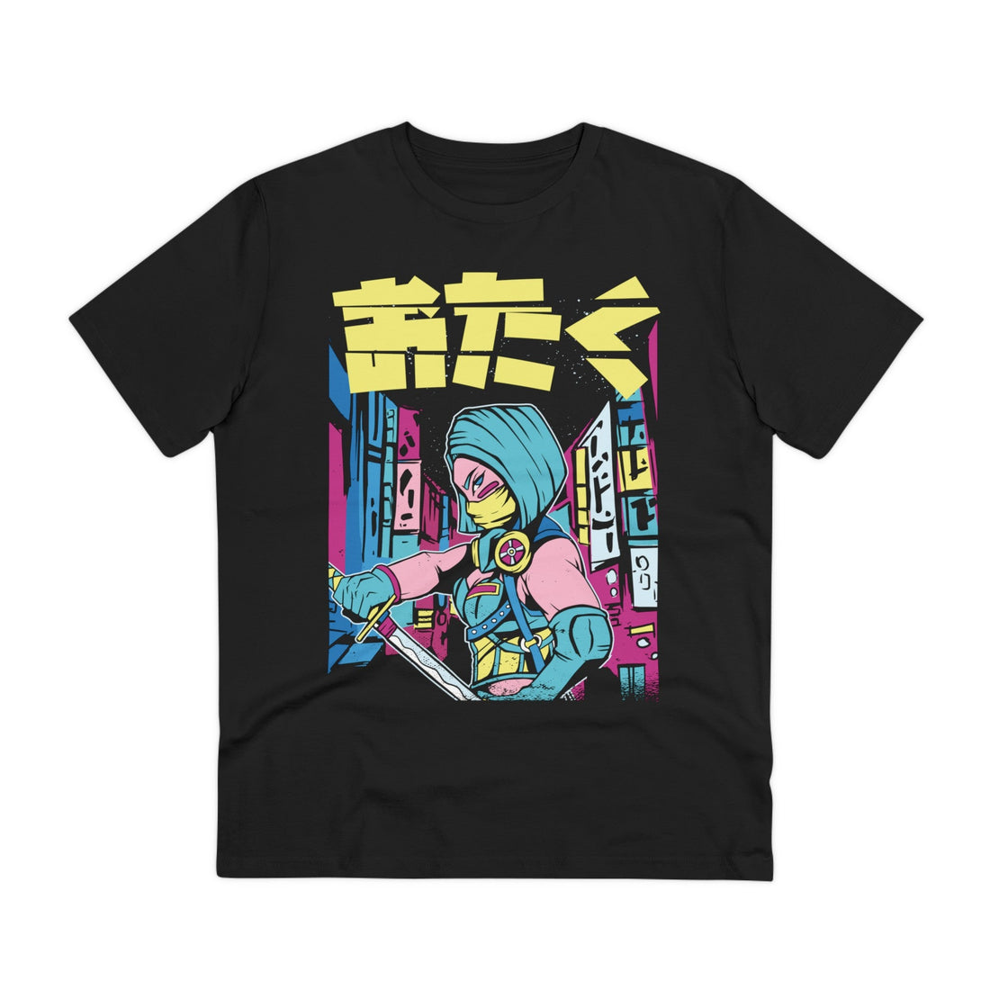 Printify T-Shirt Black / 2XS Ninja Urban Neon Girl - Anime World - Front Design