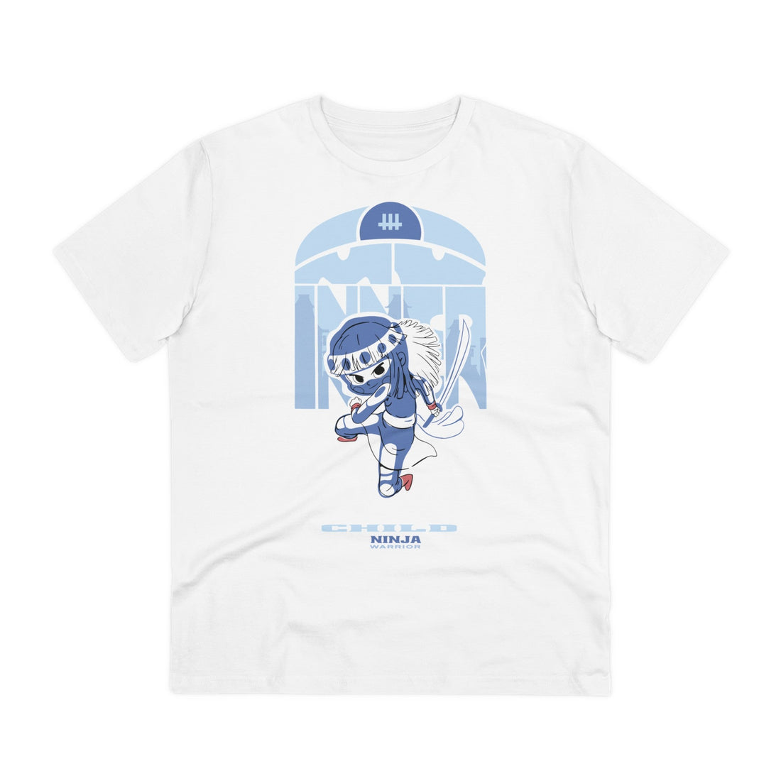Printify T-Shirt White / 2XS Ninja - Warrior Kids - Front Design
