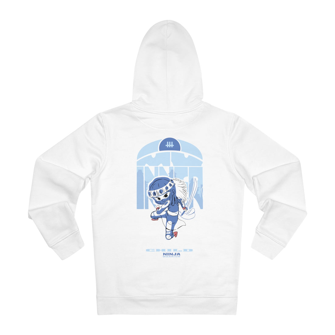 Printify Hoodie White / S Ninja - Warrior Kids - Hoodie - Back Design