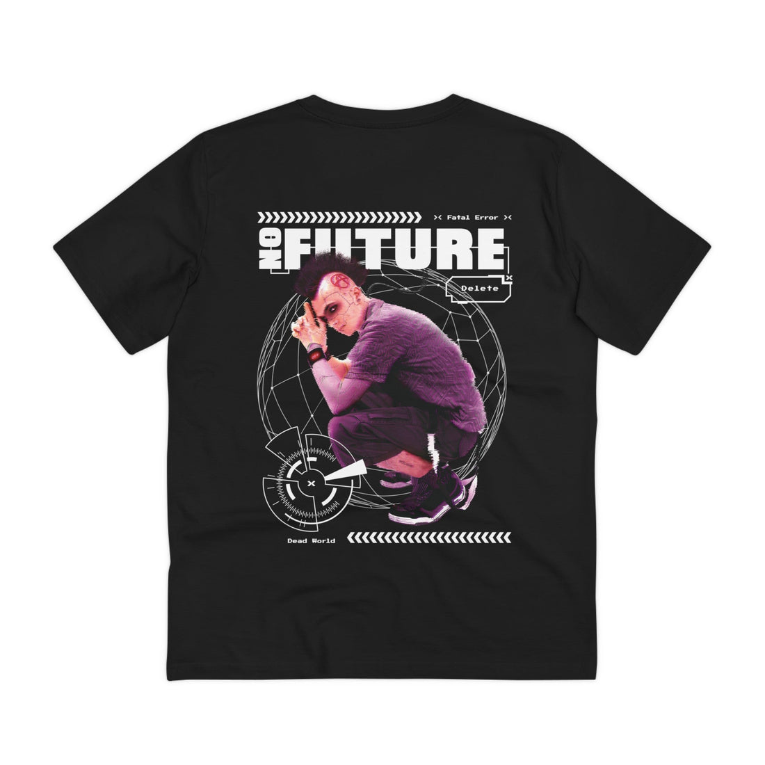 Printify T-Shirt Black / 2XS No Future - Cyborg Characters - Back Design