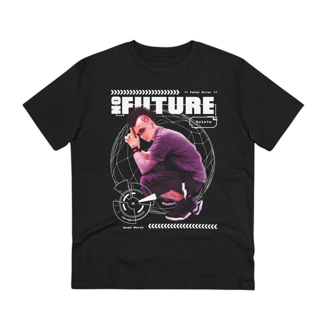 Printify T-Shirt Black / 2XS No Future - Cyborg Characters - Front Design