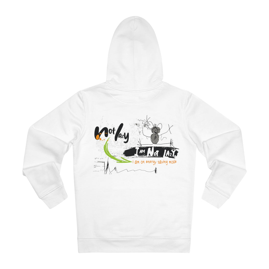 Printify Hoodie White / S not lazy i am not lazy - Streetwear - Small Masterpieces - Hoodie - Back Design