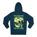Printify Hoodie French Navy / S Not sure how we got here Cat Dog Ufo - Streetwear - Reality Check - Hoodie - Back Design