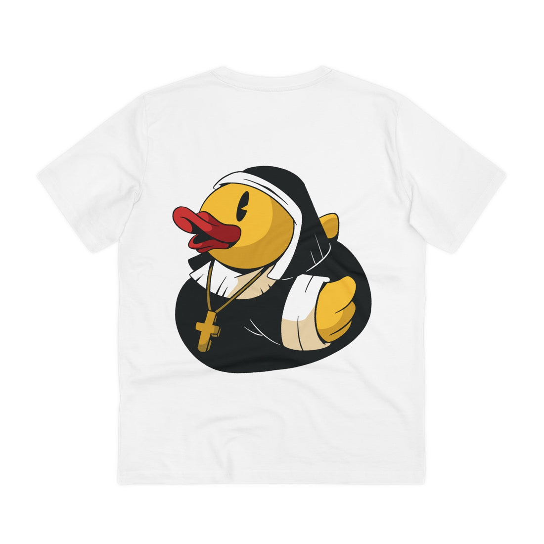 Printify T-Shirt White / 2XS Nun Costume - Rubber Duck - Back Design