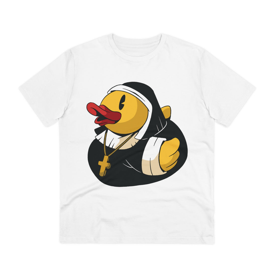Printify T-Shirt White / 2XS Nun Costume - Rubber Duck - Front Design