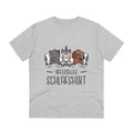 Printify T-Shirt Heather Grey / 2XS Offizielles Schlafshirt Katze Einhorn Hund - Unicorn World - Front Design