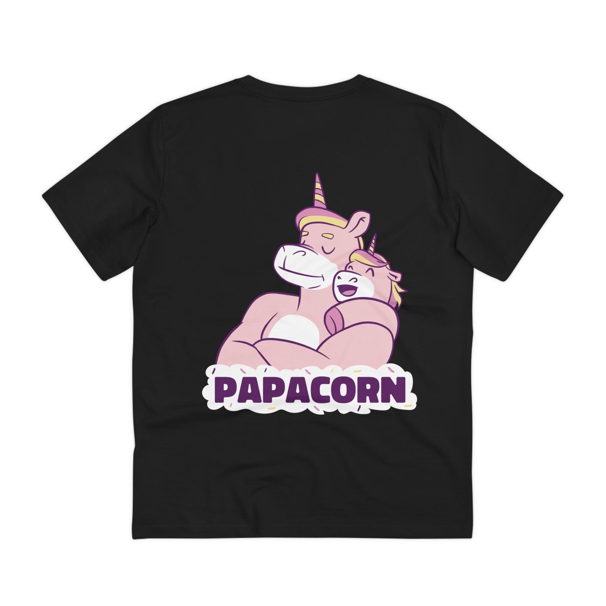 Printify T-Shirt Black / 2XS Papacorn - Unicorn World - Back Design