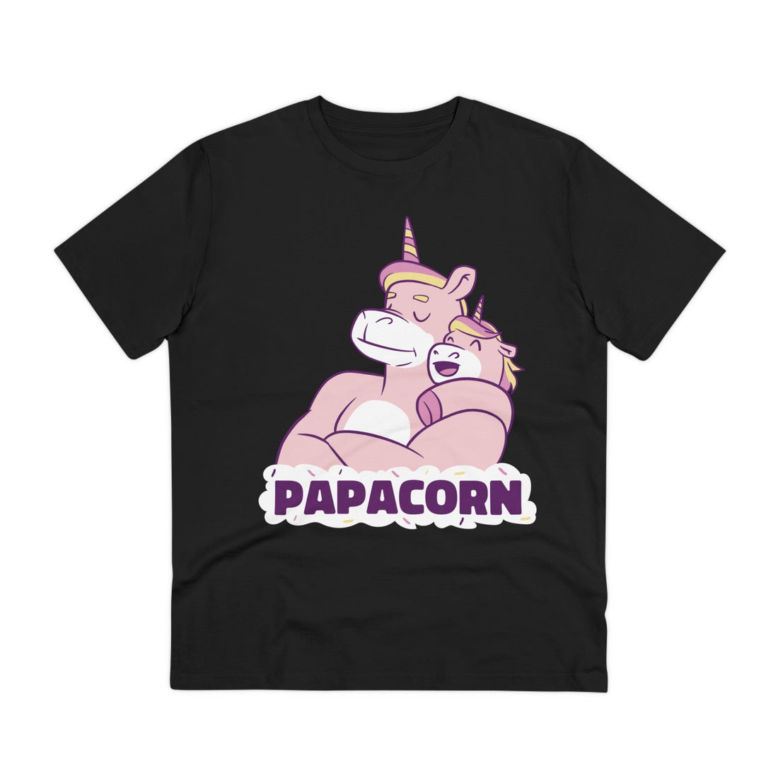 Printify T-Shirt Black / 2XS Papacorn - Unicorn World - Front Design