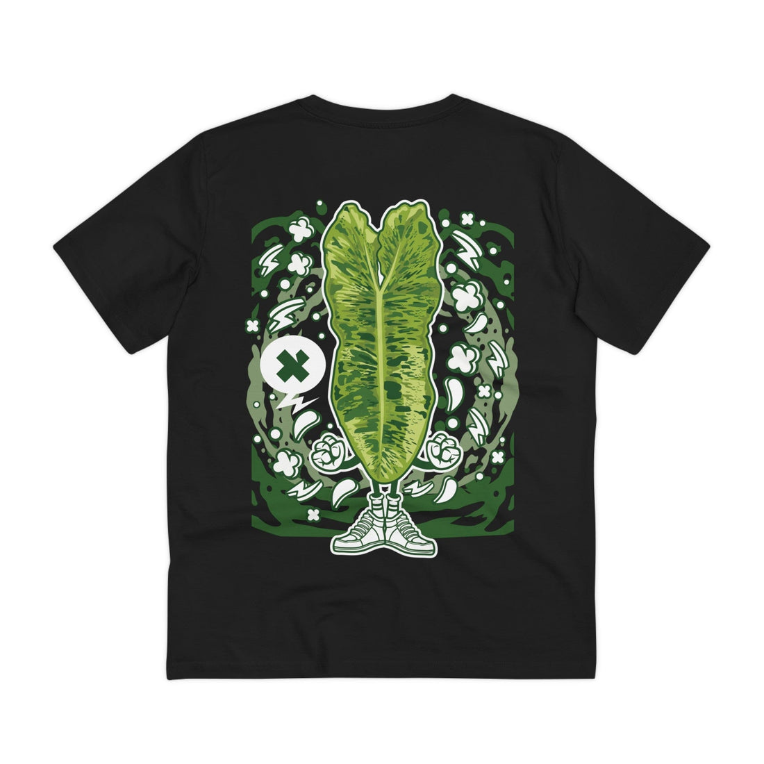 Printify T-Shirt Black / 2XS Paraiso Verde - Cartoon Plants - Back Design