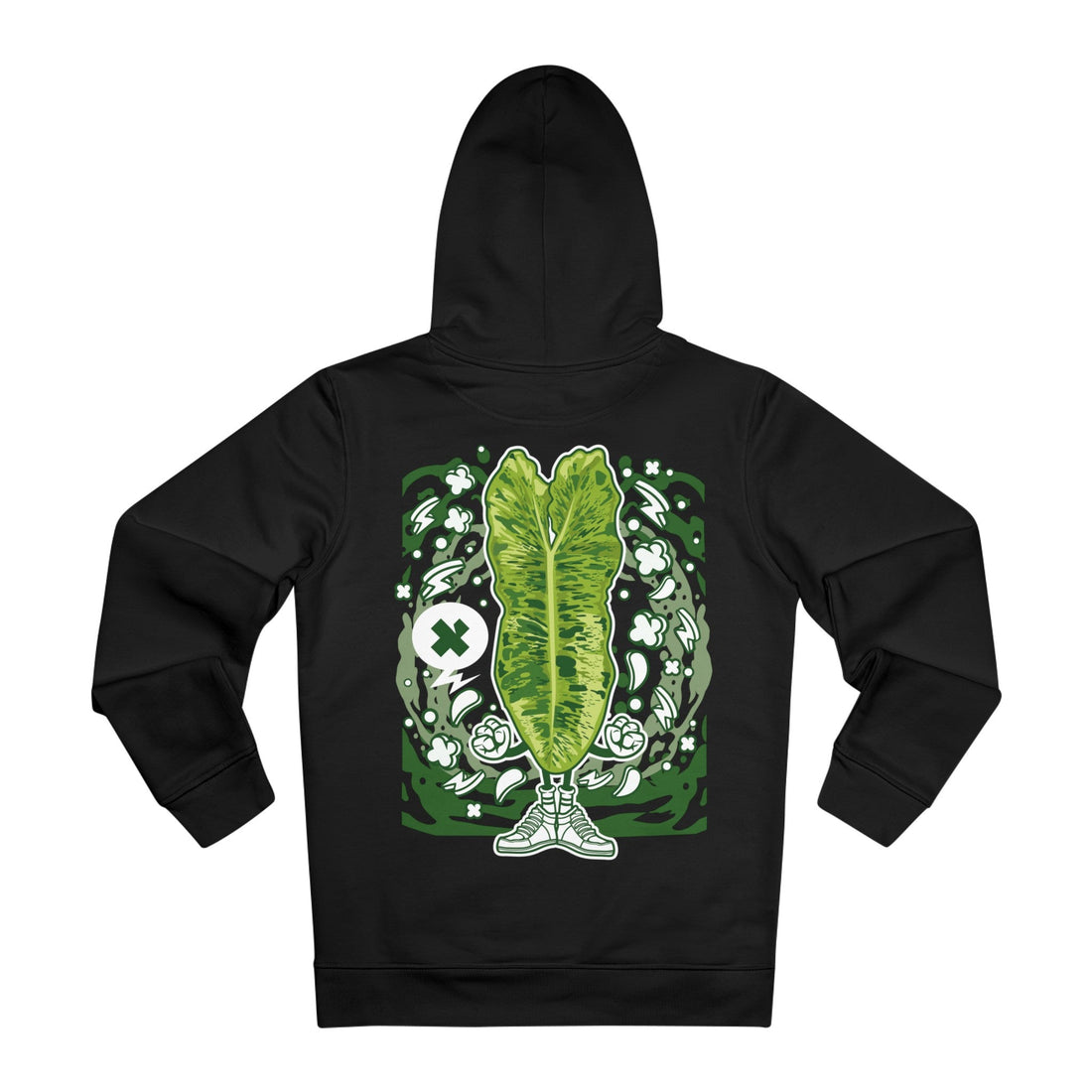 Printify Hoodie Black / 2XL Paraiso Verde - Cartoon Plants - Hoodie - Back Design