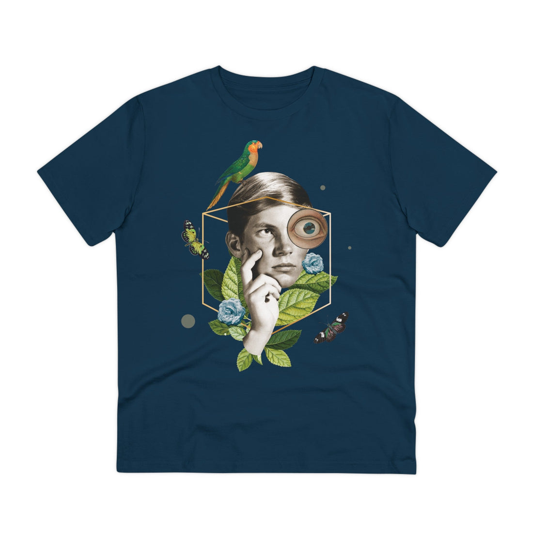 Printify T-Shirt French Navy / 2XS Parrot Gothic Man - Quirky Collage - Front Design