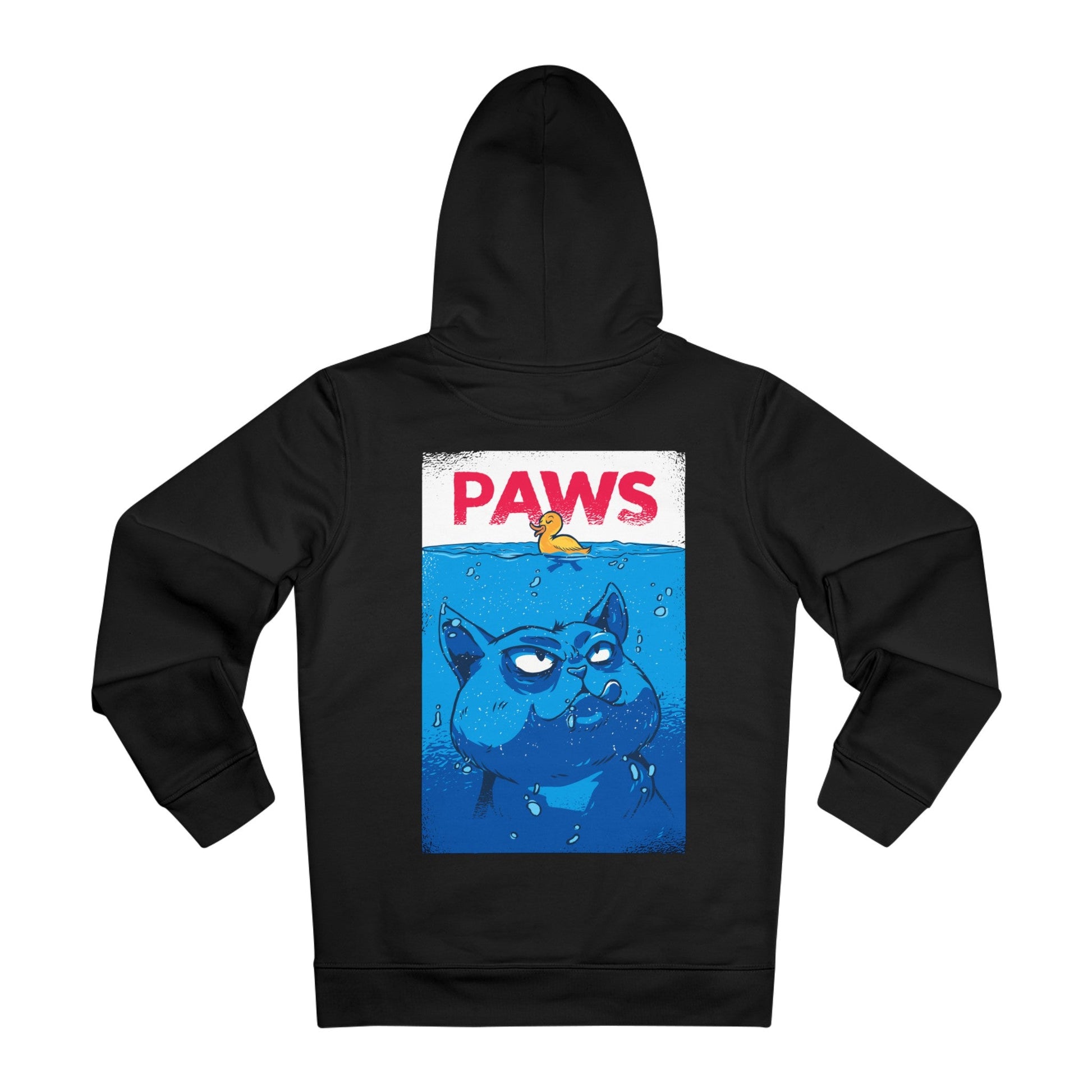 Printify Hoodie Black / M Paws Cat and Duck - Anime World - Hoodie - Back Design
