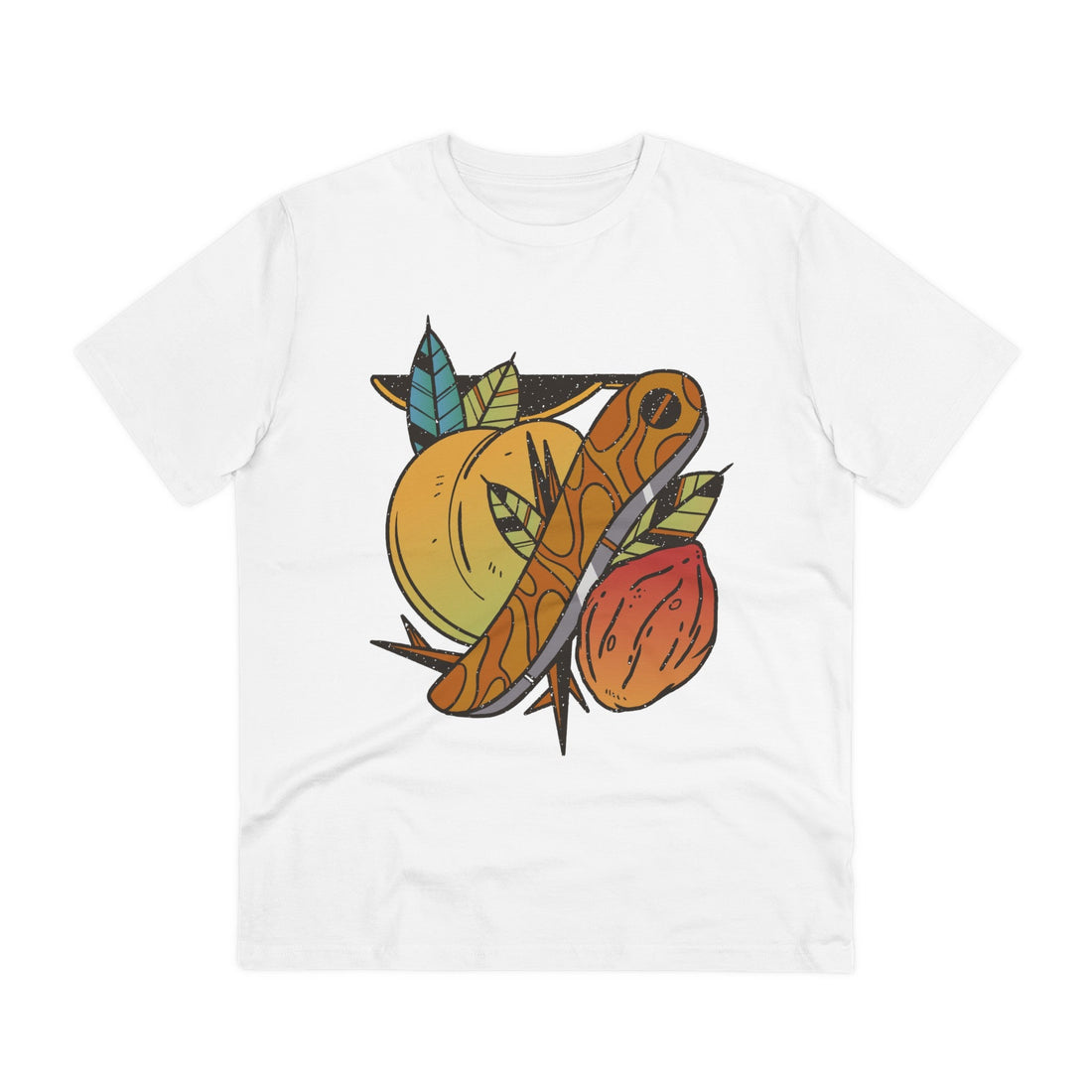 Printify T-Shirt White / 2XS Peaches Fruit - Old School Tattoo - Front Design