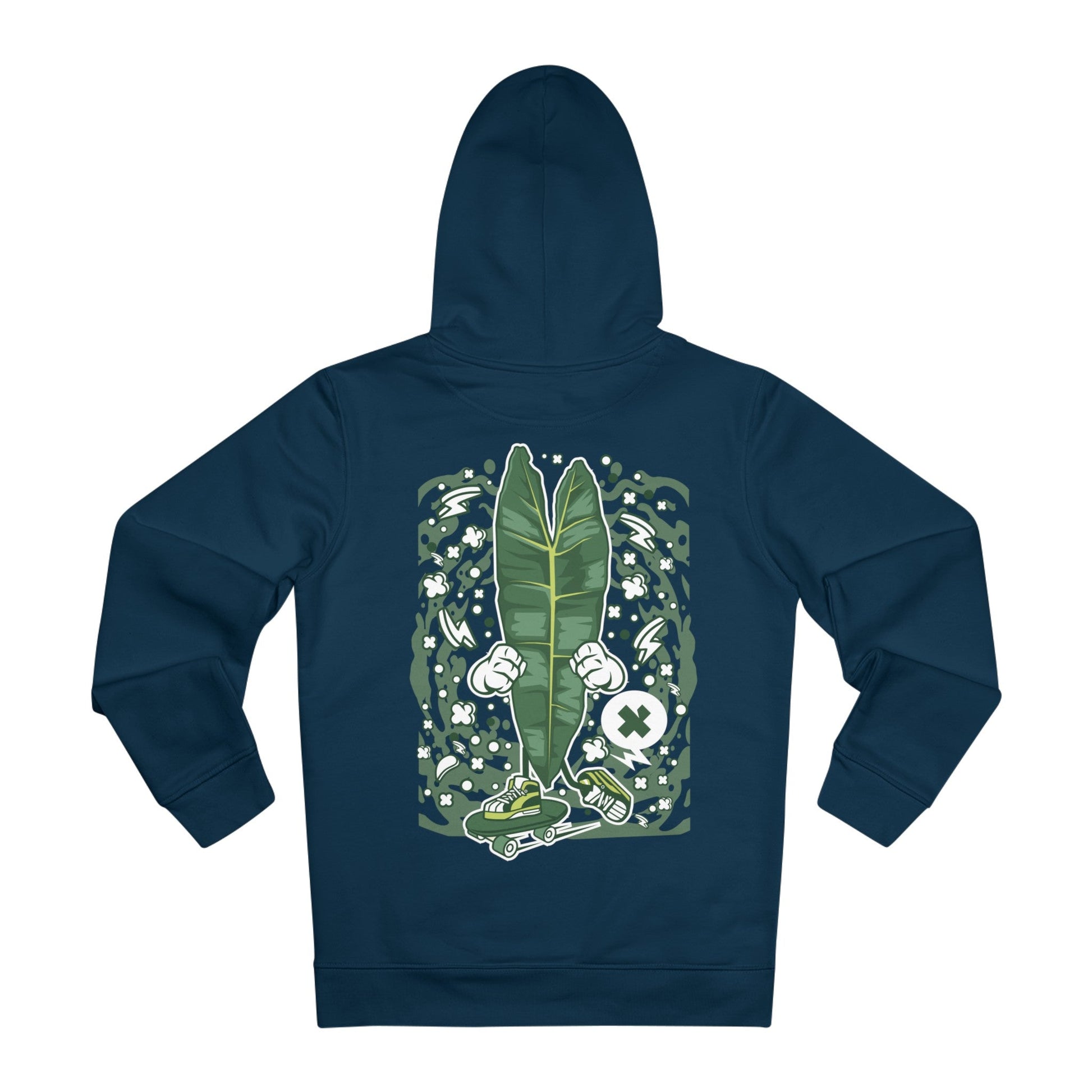 Printify Hoodie French Navy / S Philodendron Billietiae - Cartoon Plants - Hoodie - Back Design
