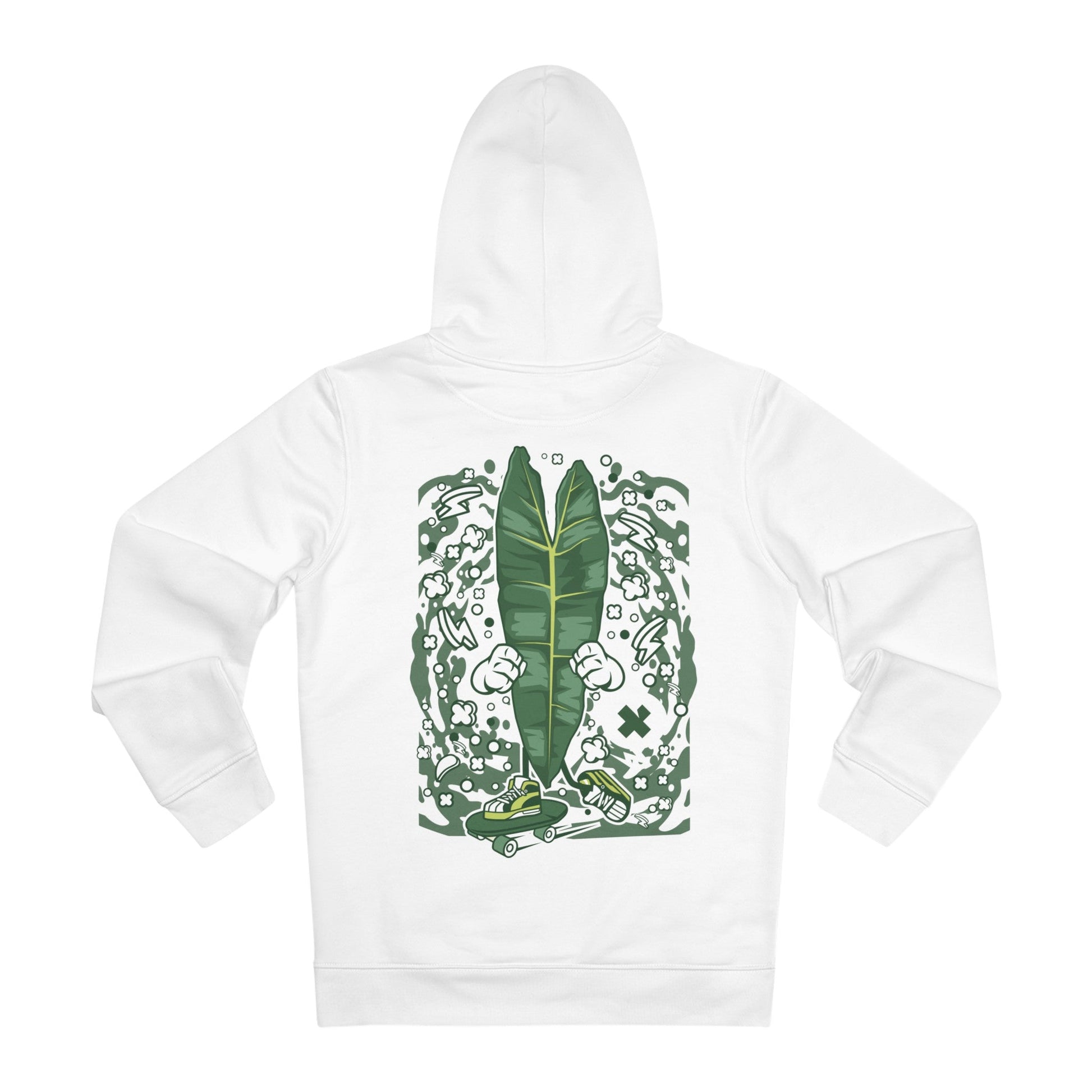 Printify Hoodie White / S Philodendron Billietiae - Cartoon Plants - Hoodie - Back Design