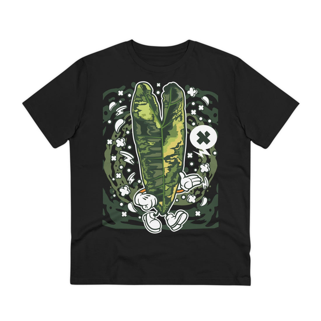 Printify T-Shirt Black / 2XS Philodendron Billietiae Variegated - Cartoon Plants - Front Design