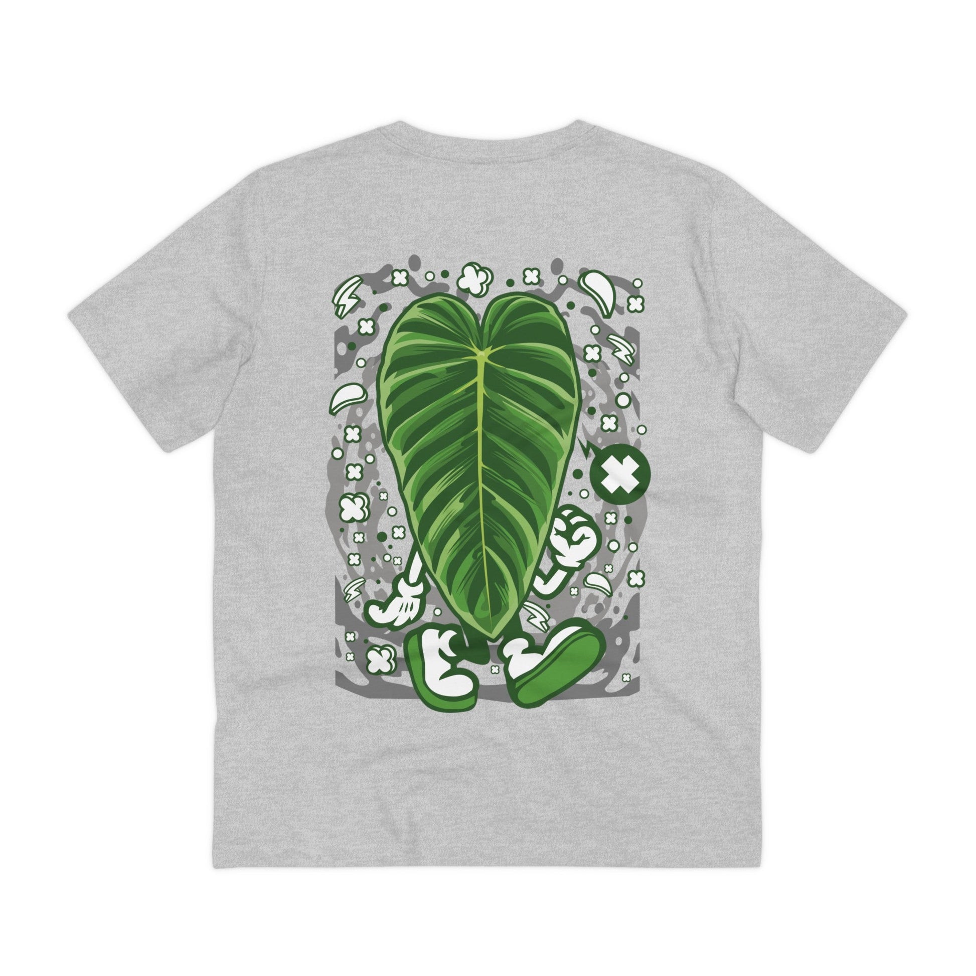 Printify T-Shirt Heather Grey / 2XS Philodendron Esmeraldense - Cartoon Plants - Back Design