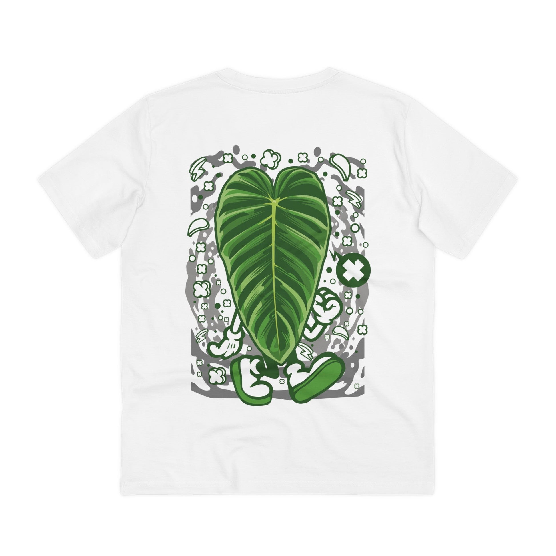 Printify T-Shirt White / 2XS Philodendron Esmeraldense - Cartoon Plants - Back Design