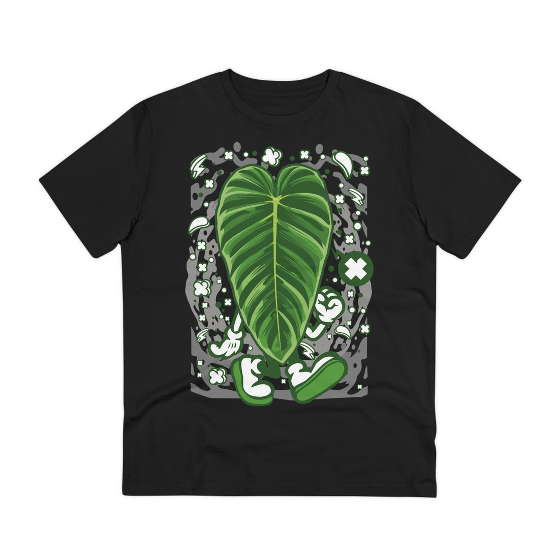 Printify T-Shirt Black / 2XS Philodendron Esmeraldense - Cartoon Plants - Front Design
