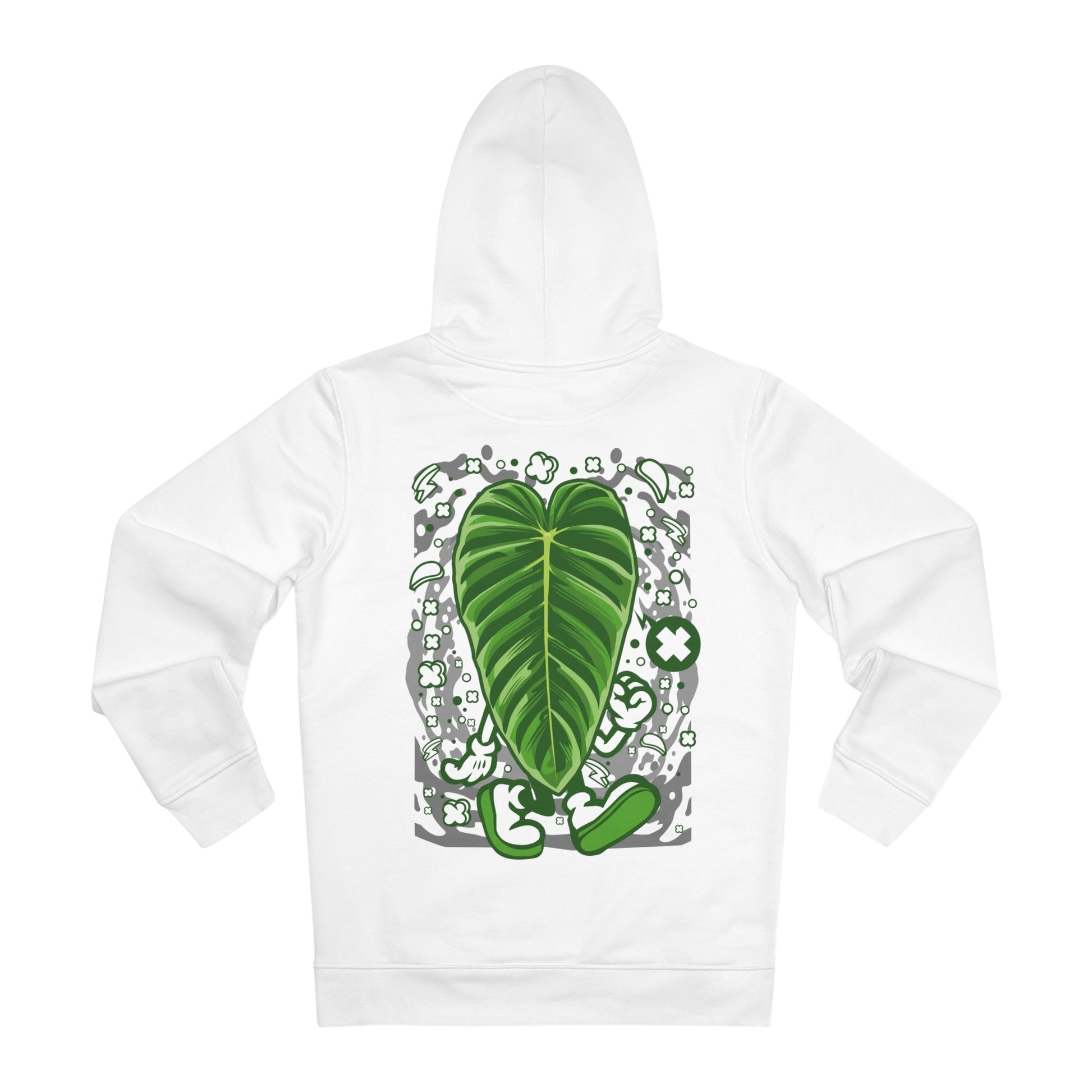 Printify Hoodie White / S Philodendron Esmeraldense - Cartoon Plants - Hoodie - Back Design