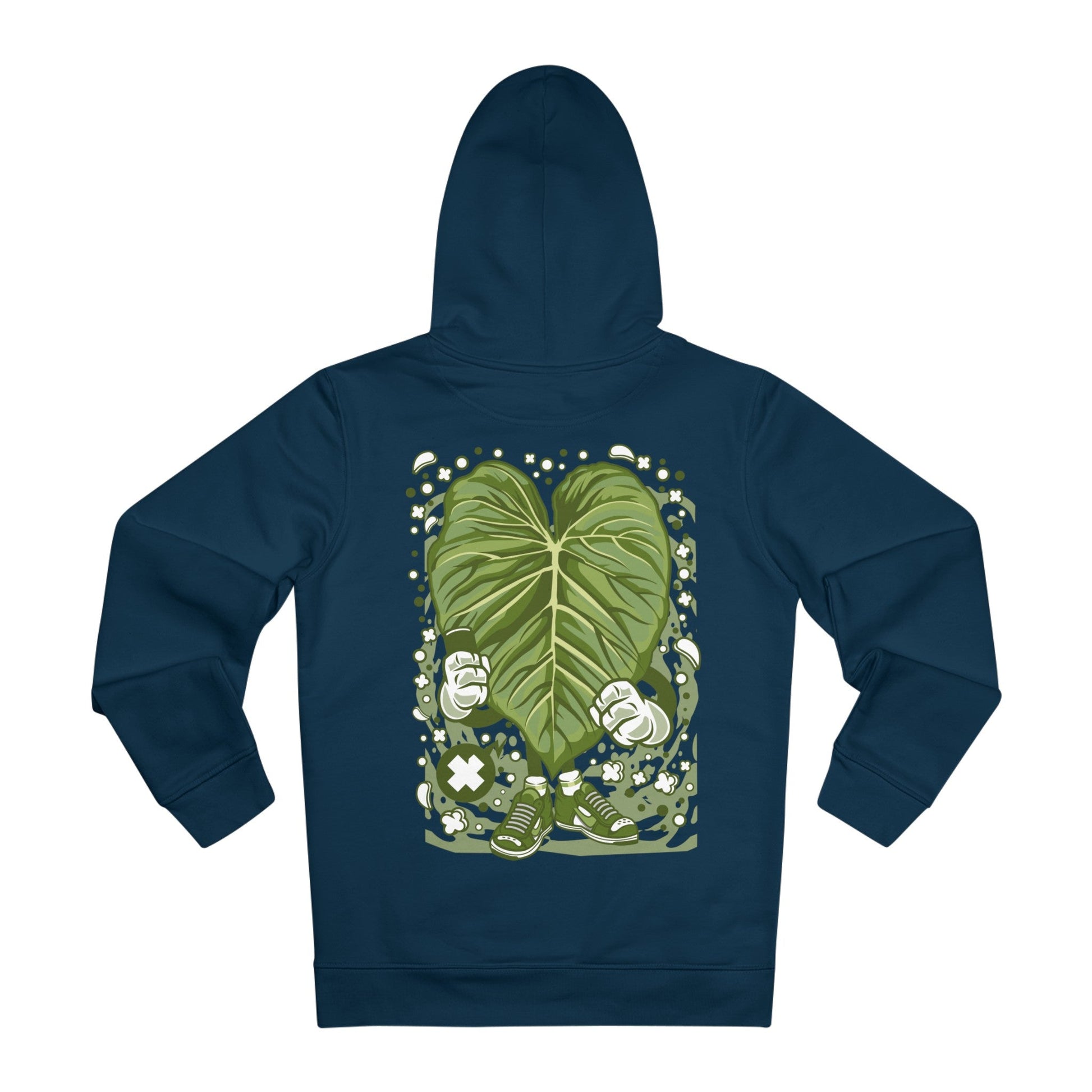 Printify Hoodie French Navy / S Philodendron Majestic - Cartoon Plants - Hoodie - Back Design
