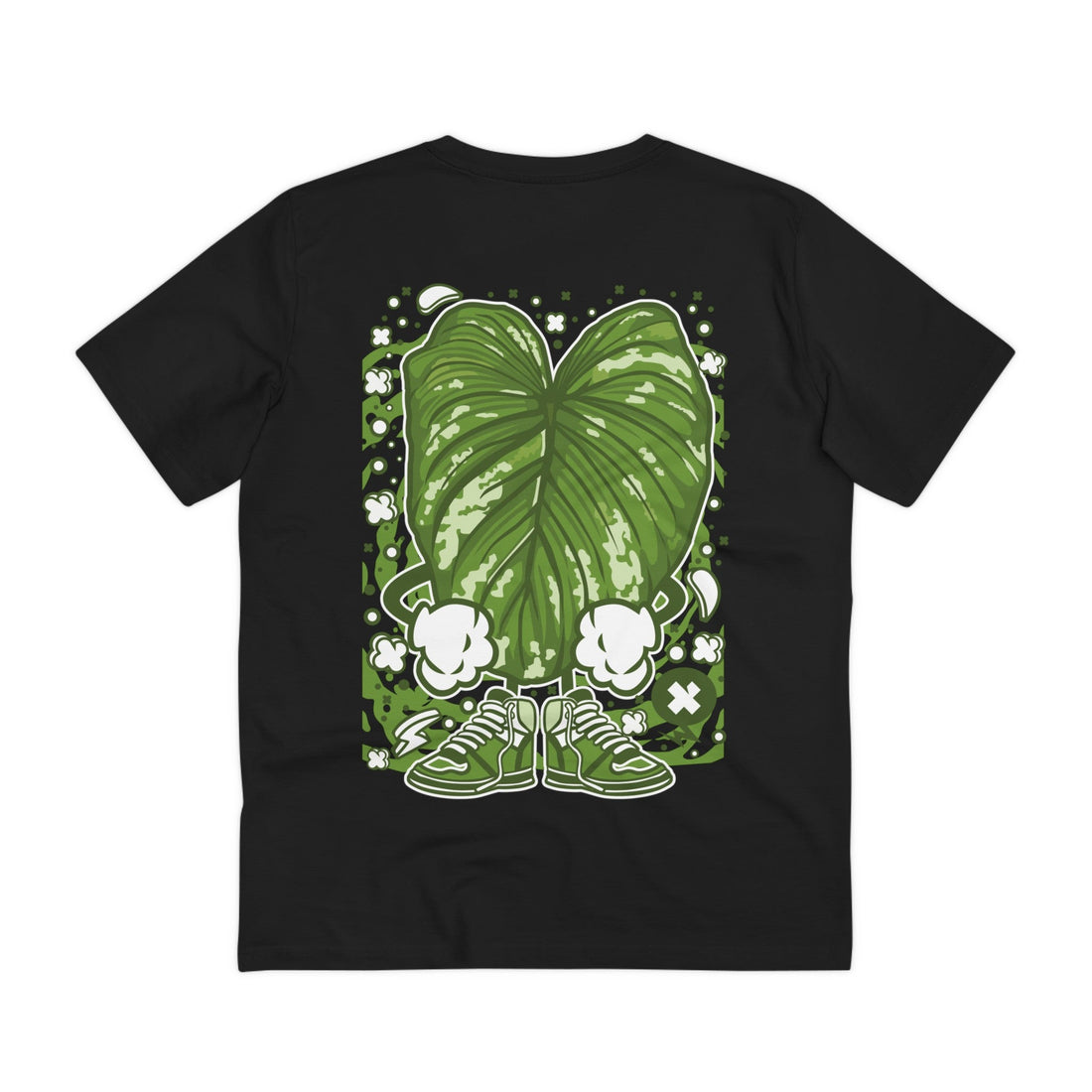 Printify T-Shirt Black / 2XS Philodendron Mamei - Cartoon Plants - Back Design