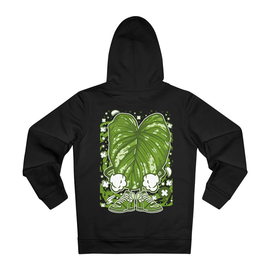 Printify Hoodie Black / 2XL Philodendron Mamei - Cartoon Plants - Hoodie - Back Design