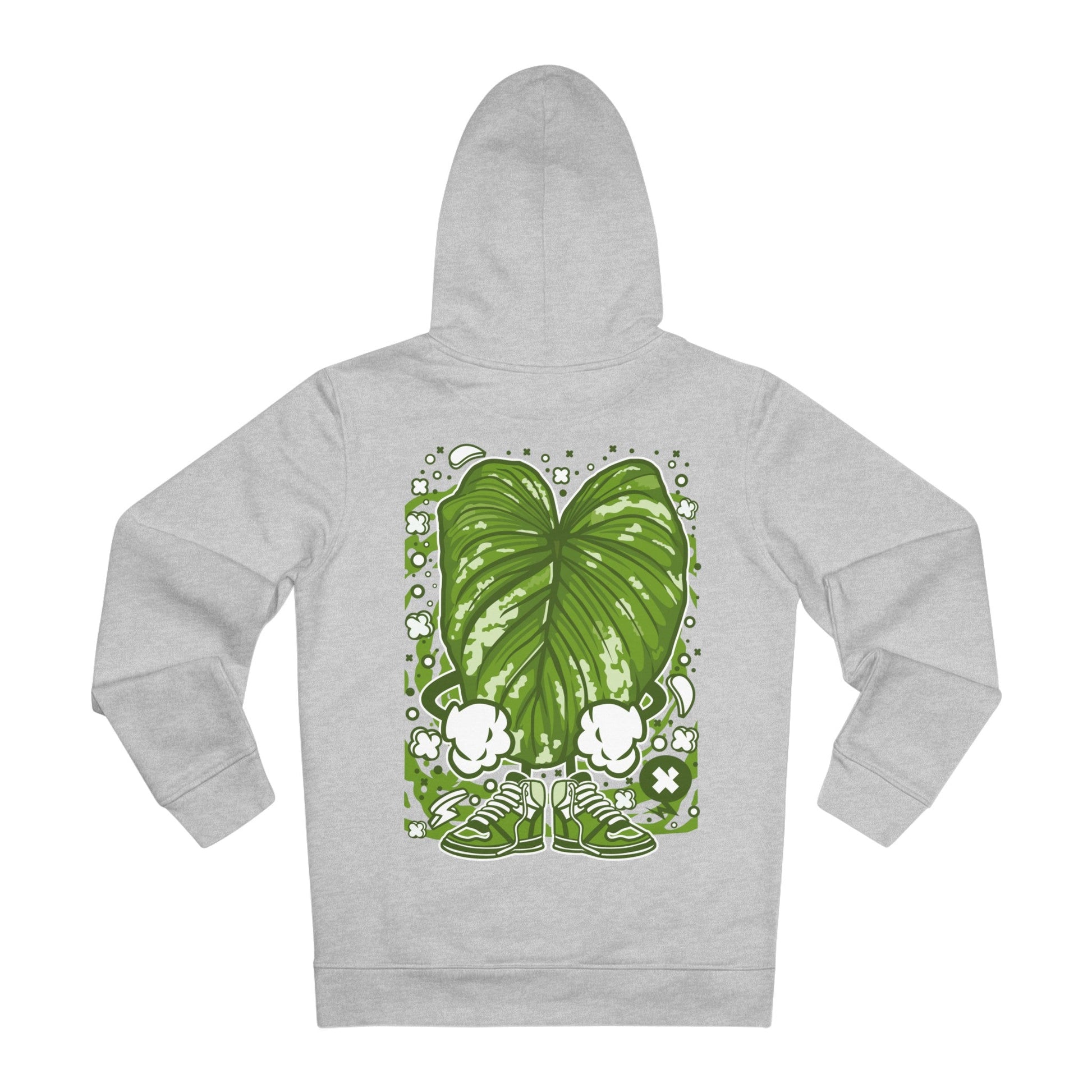 Printify Hoodie Heather Grey / S Philodendron Mamei - Cartoon Plants - Hoodie - Back Design