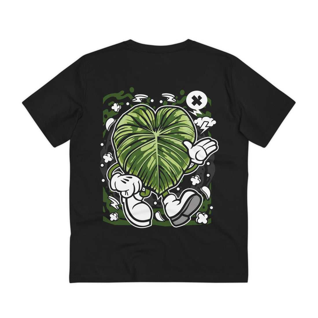 Printify T-Shirt Black / 2XS Philodendron Mcdowell - Cartoon Plants - Back Design