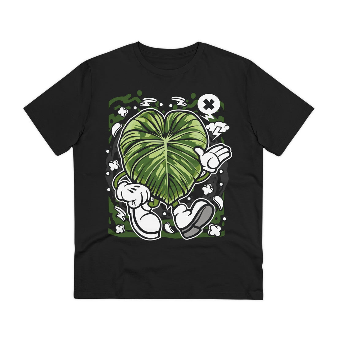 Printify T-Shirt Black / 2XS Philodendron Mcdowell - Cartoon Plants - Front Design