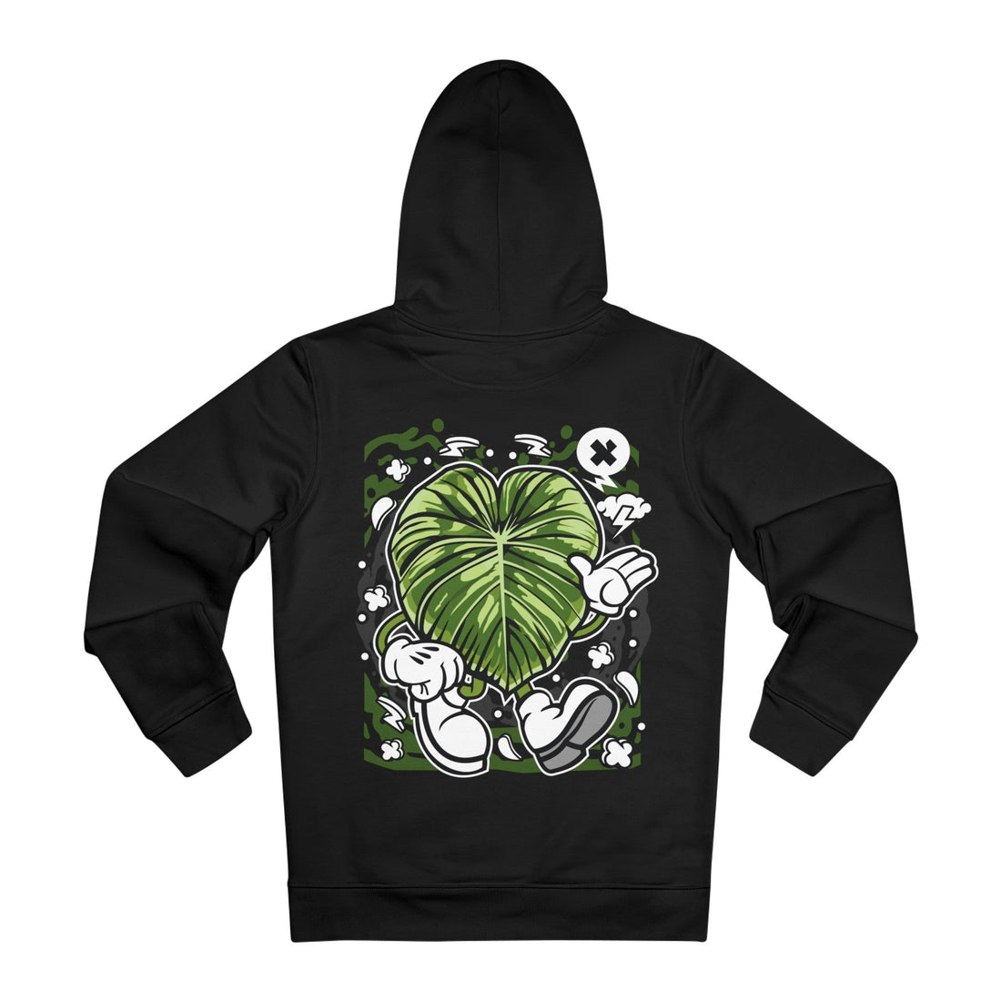 Printify Hoodie Black / 2XL Philodendron Mcdowell - Cartoon Plants - Hoodie - Back Design