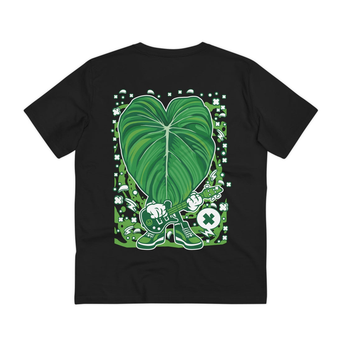 Printify T-Shirt Black / 2XS Philodendron Pastazanum - Cartoon Plants - Back Design