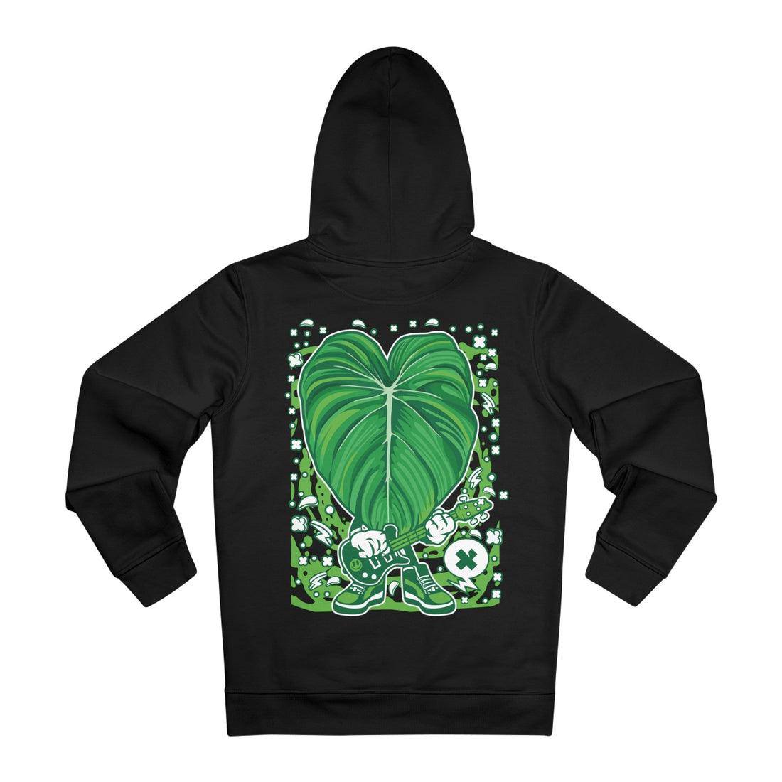 Printify Hoodie Black / 2XL Philodendron Pastazanum - Cartoon Plants - Hoodie - Back Design