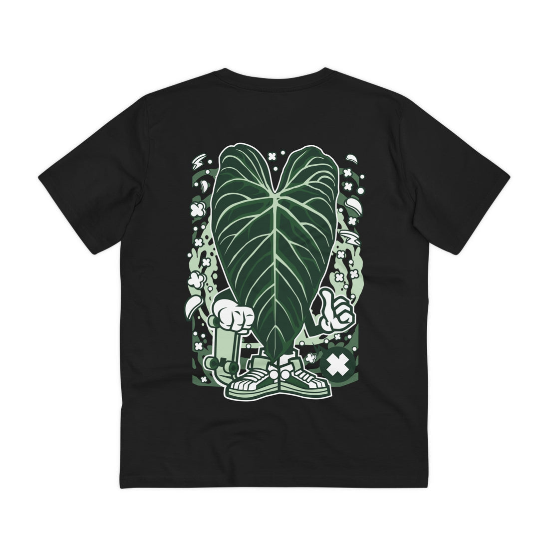 Printify T-Shirt Black / 2XS Philodendron Splendid - Cartoon Plants - Back Design