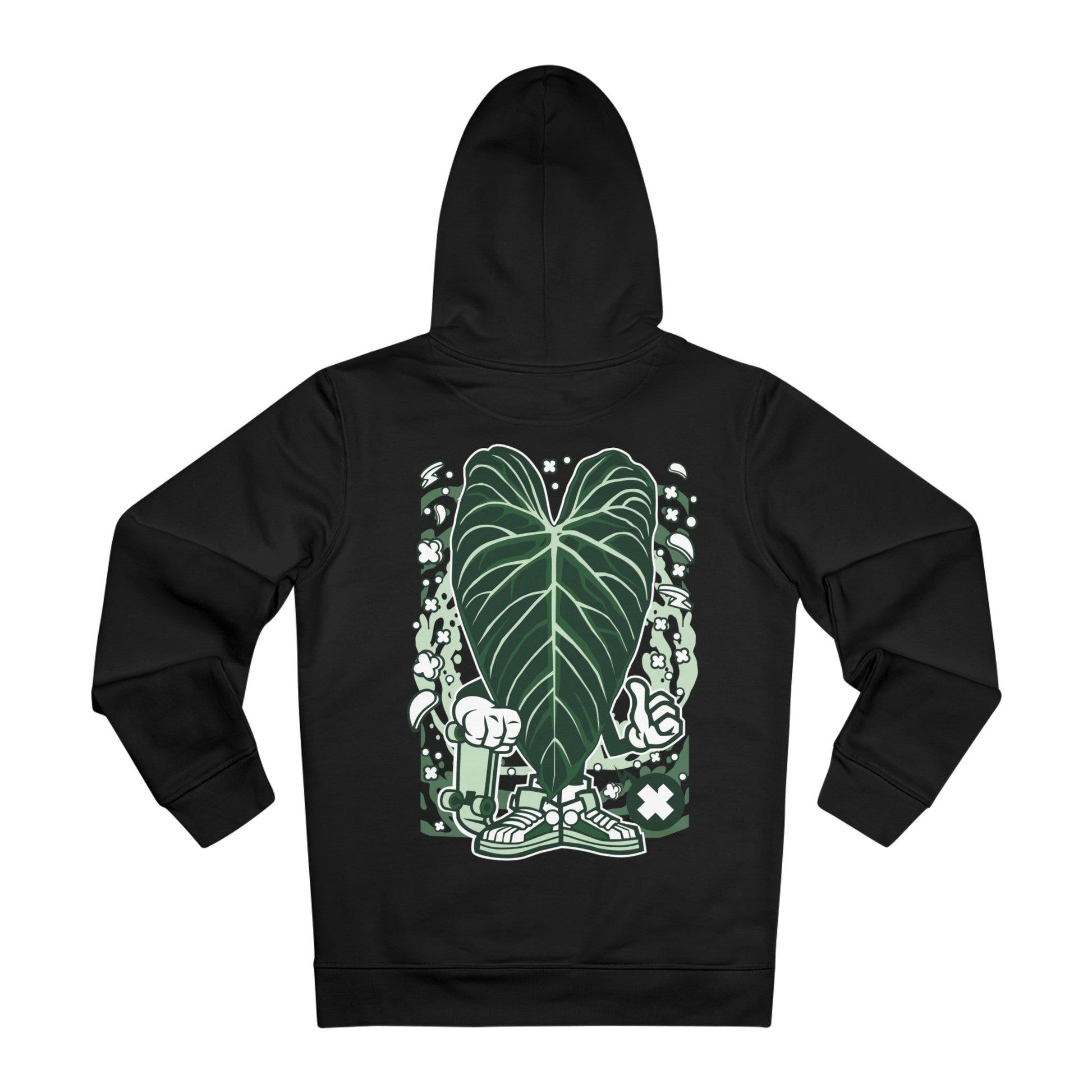 Printify Hoodie Black / 2XL Philodendron Splendid - Cartoon Plants - Hoodie - Back Design