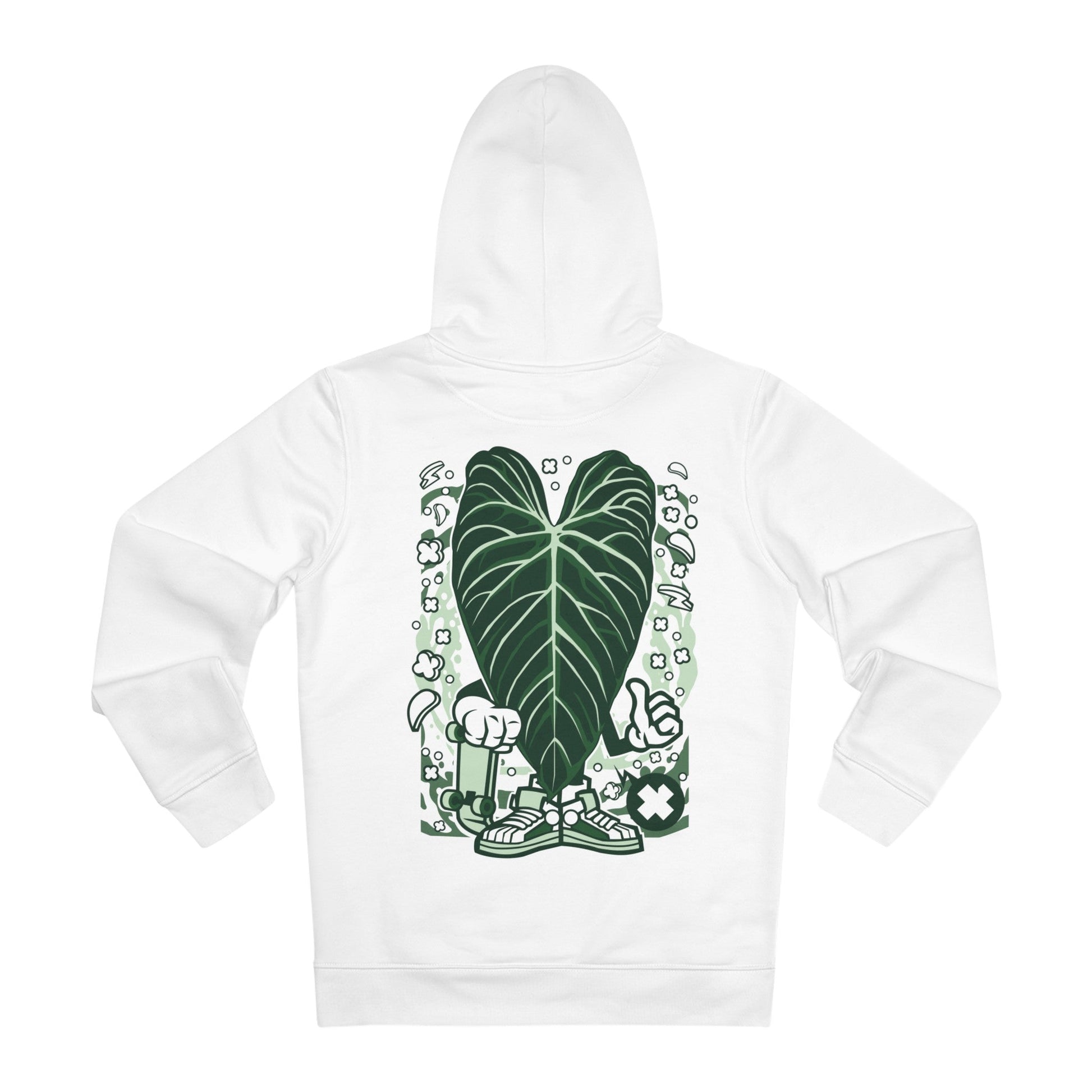Printify Hoodie White / S Philodendron Splendid - Cartoon Plants - Hoodie - Back Design