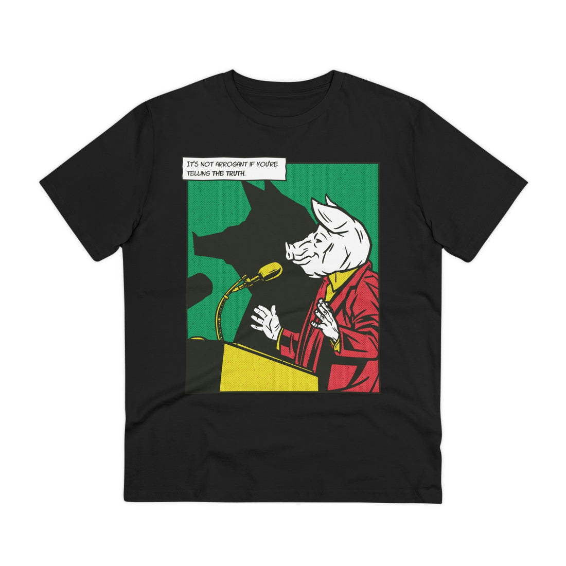 Printify T-Shirt Black / 2XS Pig Leader - Comic Mafia - Front Design